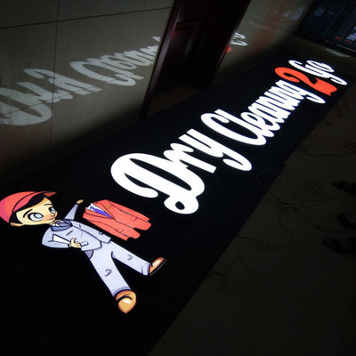 Tanda Surat Saluran Periklanan Bentuk Kotak Ringan Pencetakan UV 3D Illuminated UL