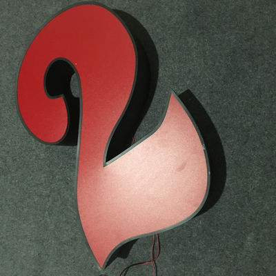 Tanda Surat Saluran Periklanan Bentuk Kotak Ringan Pencetakan UV 3D Illuminated UL