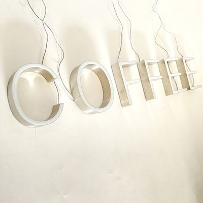 Coffee Shop Led Light Channel Letter Sign 6500K Pemasangan Sekrup