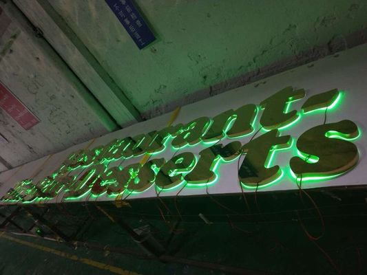 Restoran Led Backlit Letter Sign M4 Screw Mount Reverse Channel Letters