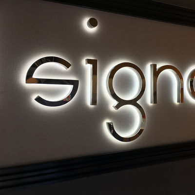 20-120mm Stainless Steel Logo Tanda Surat Saluran Backlit UL