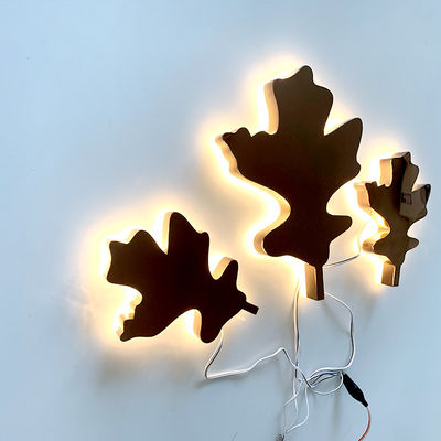 Rose Gold Mirror Backlit Stainless Steel Letters Tanda Logam Anti Karat Backlit