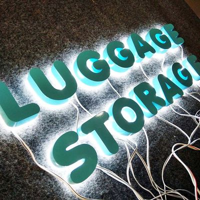 3D Bentuk Warna Cat Huruf Logam Dengan Lampu Iklan Luar Ruangan