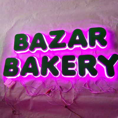 Outdoor 3D Illuminated Led Backlit Letter Sign Logo Untuk Bisnis