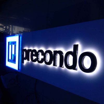 Tanda Huruf Backlit Akrilik Tembus Depan Toko 40cm Untuk Perusahaan