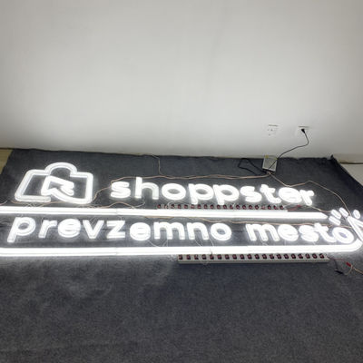 Warna Putih LED Acrylic Letters Logo Perusahaan Tanda Dinding OEM ODM