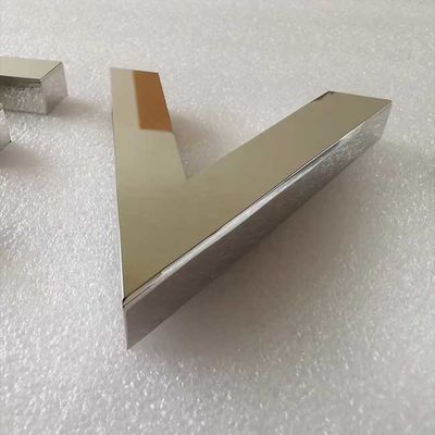 Huruf Alfabet Tanda Depan Toko Cermin Perak Tebal 2cm Huruf Logam Fabrikasi