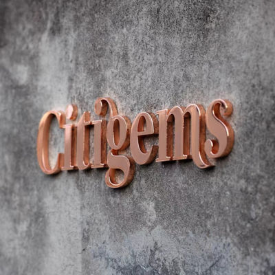 Cutted Aluminium Logo Metal Letter Sign Surat Saluran Stainless Steel CE ROHS