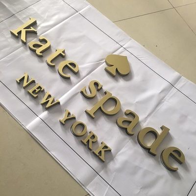 3d Laser Cut Akrilik Surat Tanda Emas Dicat Sutra Disaring Nama Toko