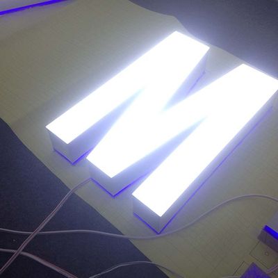 Wall Mount 3-5mm Acrylic Storefront Sign Front Lit Channel Letters Untuk Toko