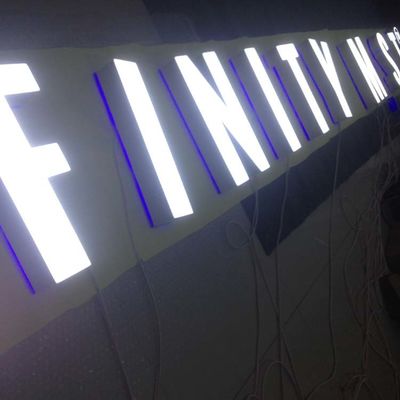 Wall Mount 3-5mm Acrylic Storefront Sign Front Lit Channel Letters Untuk Toko