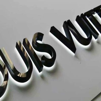 Tanda Surat Saluran Terbalik Logam Menyala Raksasa OEM ODM