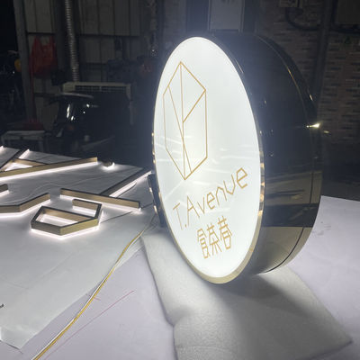 Toko Signage Lightbox Akrilik Bercahaya Bulat Gunakan Anti Karat Anti Septik