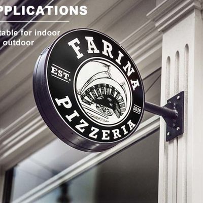 Outdoor 12V LED Business Restaurant Sign Board Lukisan Hitam Dua Sisi