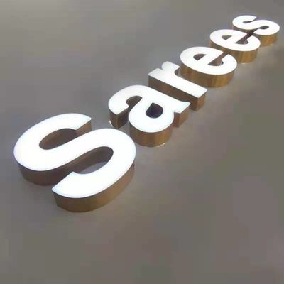 Backlit Metal Letters Storefront Sign Dekorasi Toko Ketebalan 10cm