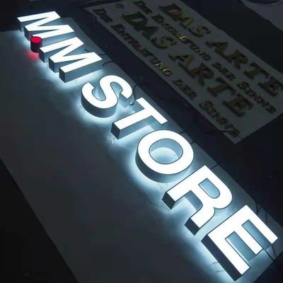Backlit Metal Letters Storefront Sign Dekorasi Toko Ketebalan 10cm
