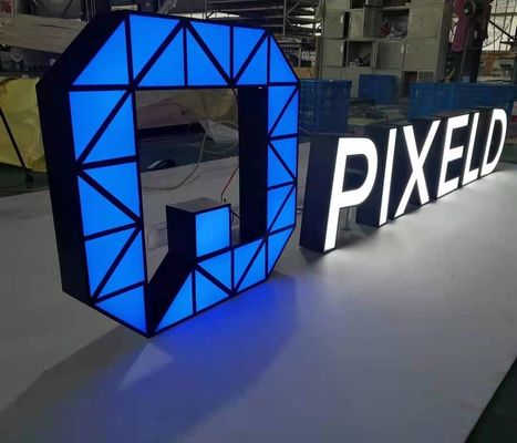 Backlit Metal Letters Storefront Sign Dekorasi Toko Ketebalan 10cm