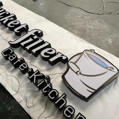 Papan Tanda Restoran Shopfront yang Diterangi Logo Perusahaan Tahan Air IP67