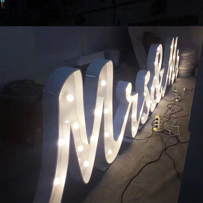 Dekorasi Pernikahan Marquee Letter Sign Metal Painted CE ROHS