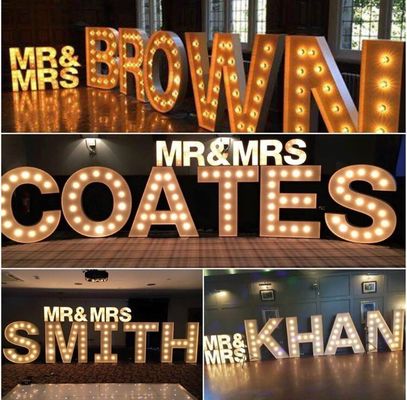 HIGHSPAN Vintage Marquee Letter Sign 4 kaki Dengan Bola Lampu