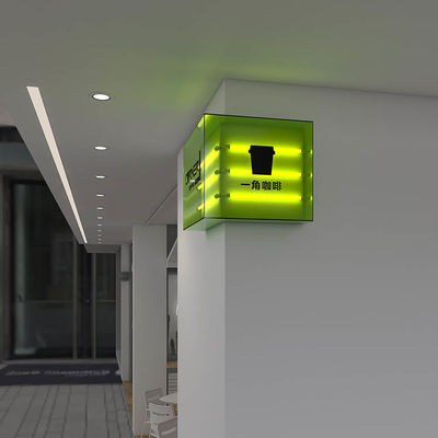 Akrilik Directional Led Coffee Shop Tanda Bangunan Kotak Lampu Tahan Air