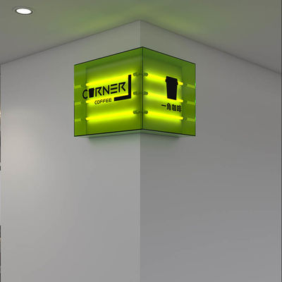 Akrilik Directional Led Coffee Shop Tanda Bangunan Kotak Lampu Tahan Air