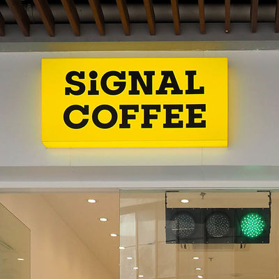 Akrilik Directional Led Coffee Shop Tanda Bangunan Kotak Lampu Tahan Air
