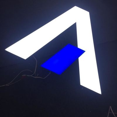 Kustom 3d Led Logo Etalase Tanda Elektroplating Stainless Steel