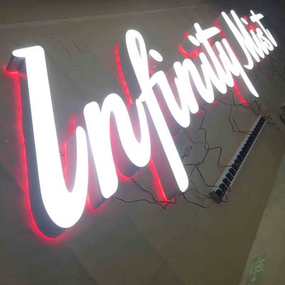 Tanda Logo Logam Potong Laser Kustom Luar Ruangan Menyala Papan Tanda HIGHSPAN