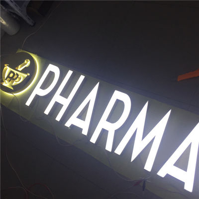 Tanda Logo Logam Potong Laser Kustom Luar Ruangan Menyala Papan Tanda HIGHSPAN