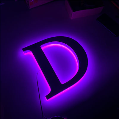 Channel 3D Letter Sign 12v Stainless Steel Logam Led Bar Sign AC110V