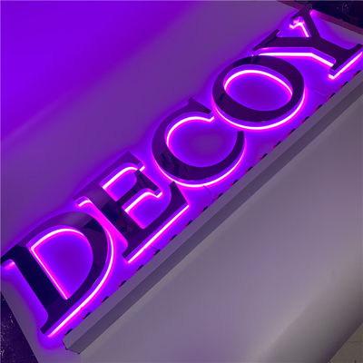 Channel 3D Letter Sign 12v Stainless Steel Logam Led Bar Sign AC110V