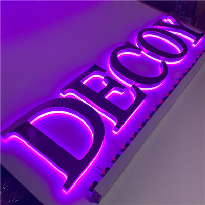 Channel 3D Letter Sign 12v Stainless Steel Logam Led Bar Sign AC110V