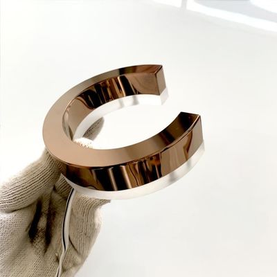 Outdoor Light Up 3d Huruf Tanda Akrilik Signage Huruf 304 # Stainless Steel 3cm