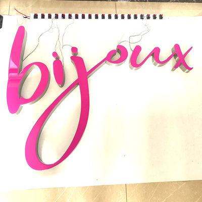 ODM Building Cursive Letters 3d Letter Sign Metal Illuminated Board Acrylic