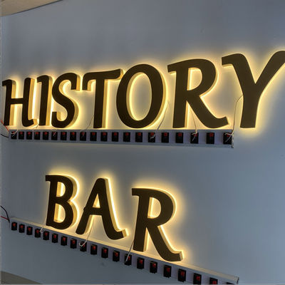 Papan Tanda Restoran HIGHSPAN Stainless Steel Backlit CE ROHS