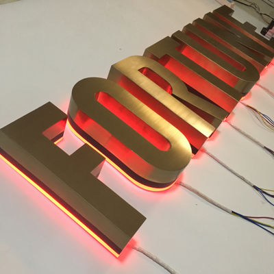 Bangunan RGB Channel Letter Sign Stainless Steel Illuminated