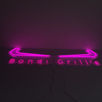 Outdoor Pink Shop Grill Neon Sign Personalisasi Iklan Bisnis