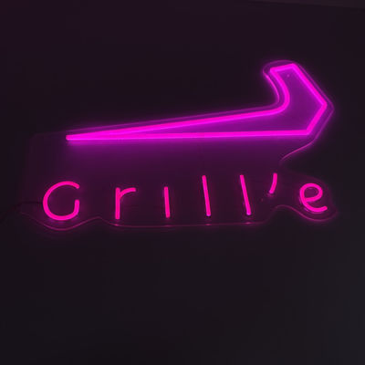 Outdoor Pink Shop Grill Neon Sign Personalisasi Iklan Bisnis