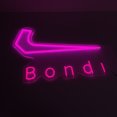 Outdoor Pink Shop Grill Neon Sign Personalisasi Iklan Bisnis