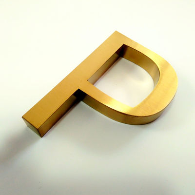 Interior Office Door Metal Letter Sign Dipoles Brushed SS304 Electro Plating