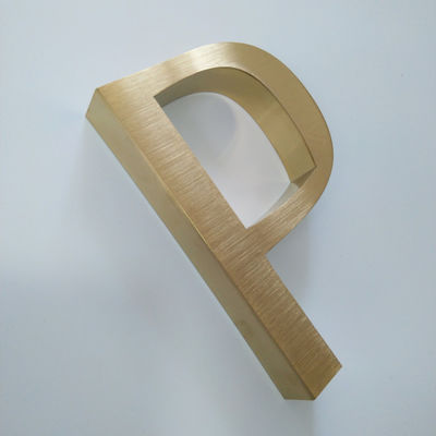 Interior Office Door Metal Letter Sign Dipoles Brushed SS304 Electro Plating