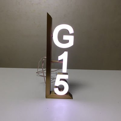 Menyala 304 Stainless Steel Huruf Tanda Alamat Logam Dipoles Disikat