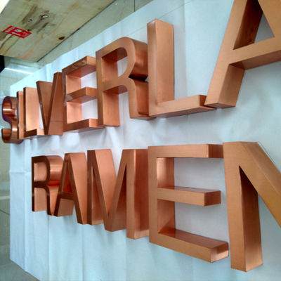 OEM Design Shop Logo Tembaga Sign Letters Flat Cut 10cm Sampai 100cm Tinggi