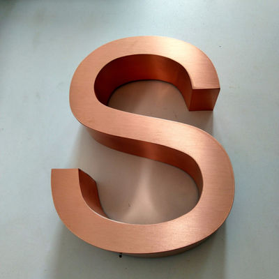 OEM Design Shop Logo Tembaga Sign Letters Flat Cut 10cm Sampai 100cm Tinggi