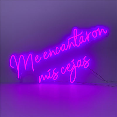 Ungu Fleksibel LED Neon Sign Wall Mounted Illuminated 51200 Jam