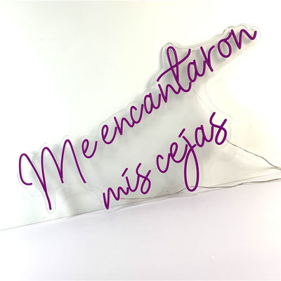 Ungu Fleksibel LED Neon Sign Wall Mounted Illuminated 51200 Jam