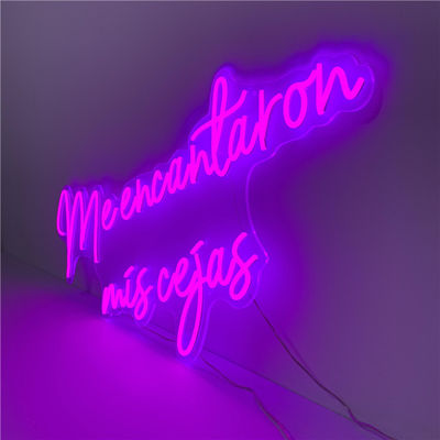 Ungu Fleksibel LED Neon Sign Wall Mounted Illuminated 51200 Jam