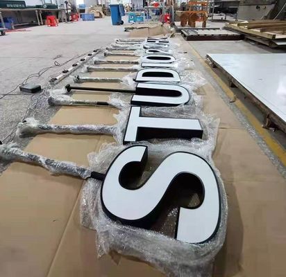 Acrylic Ceiling Mount 3D Metal Letter Signs Cat Hitam Untuk Dinding