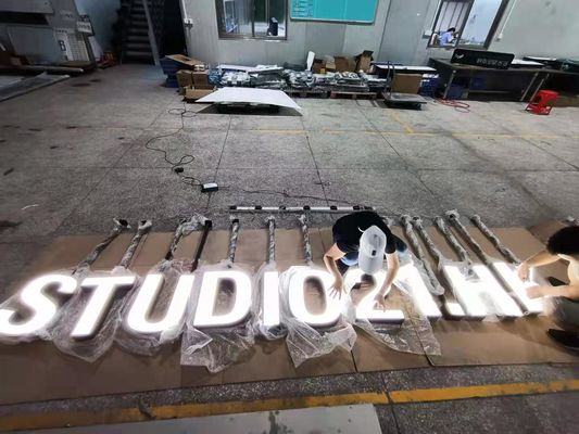 Acrylic Ceiling Mount 3D Metal Letter Signs Cat Hitam Untuk Dinding